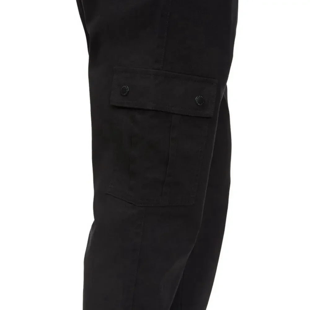 NWT Buffalo Jeans Mens Twill Pull On Pants Medium Black Elastic Waist Drawstring